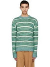 Striped Round Neck Knit Top Green - MARNI - BALAAN 2