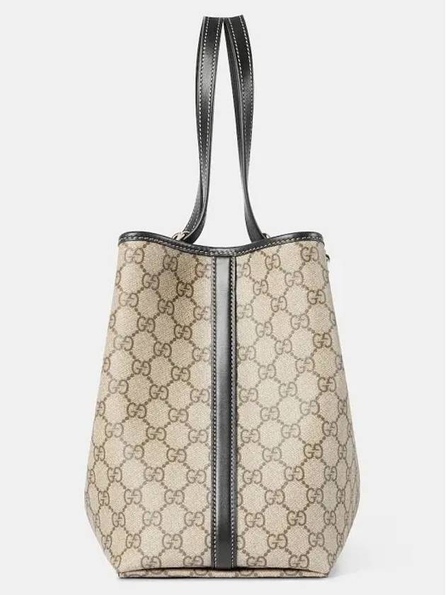 GG Emblem Medium Shoulder Bag Beige Black - GUCCI - BALAAN 8