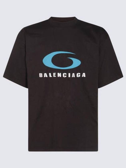 Logo Print Cotton Short Sleeve T-Shirt Black - BALENCIAGA - BALAAN 2