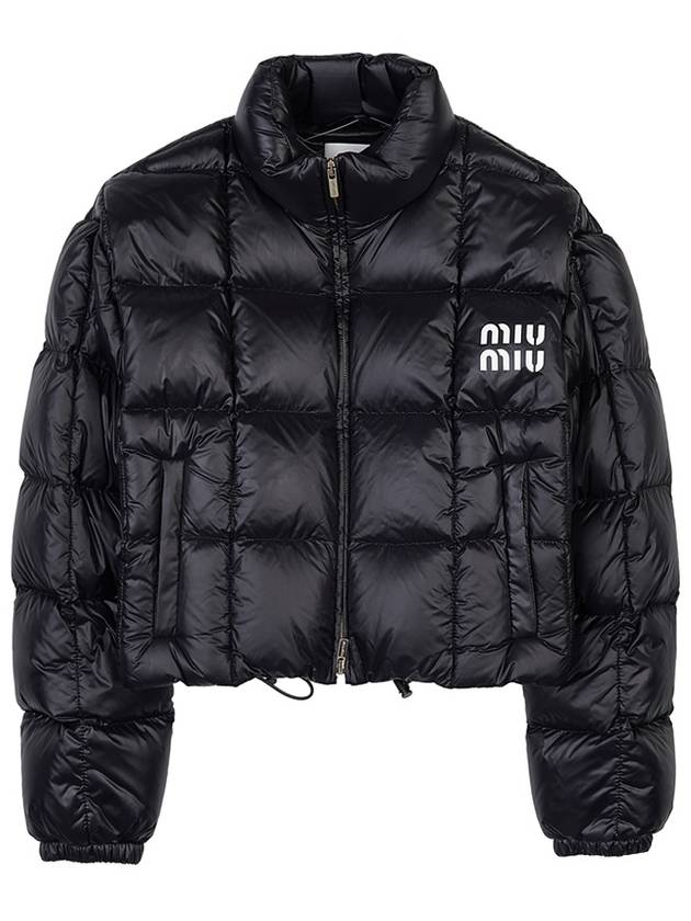 Crop Fit Recycled Nylon Padding Black - MIU MIU - BALAAN 2