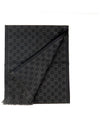 GG Reversible Line Wool Muffler Black - GUCCI - BALAAN.