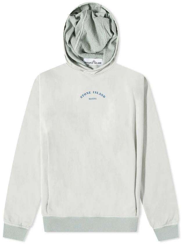 Marina Cotton Hoodie Sky Blue - STONE ISLAND - BALAAN 6