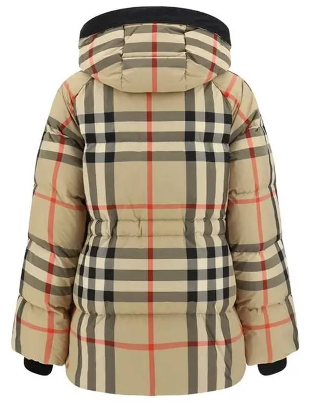 Women's Detachable Check Hooded Padding Archive Beige - BURBERRY - BALAAN 3