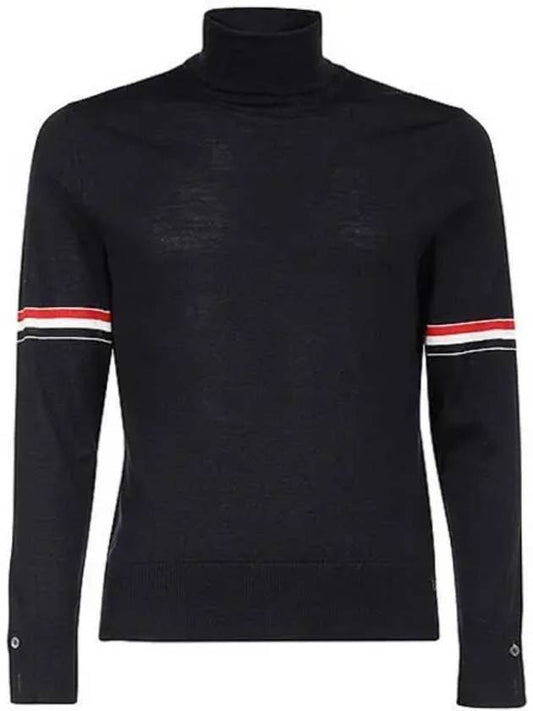 Fine Merino Striped Turtleneck Navy - THOM BROWNE - BALAAN 2