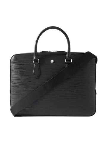 Meisterstuck Textured Leather Briefcase Black - MONTBLANC - BALAAN 1