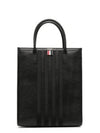 Pebble Grain 4 Bar Tote Bag Black - THOM BROWNE - BALAAN 2