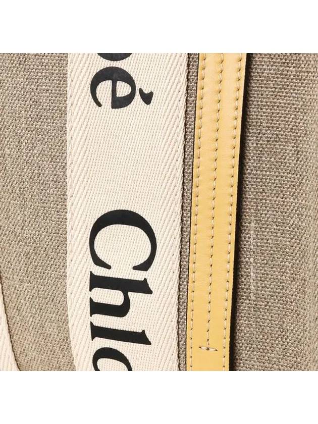 Woody Small Canvas Tote Bag Yellow Beige - CHLOE - BALAAN 7