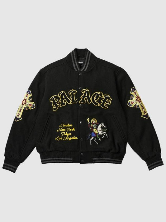 Saint Varsity Jacket Black - PALACE - BALAAN 1