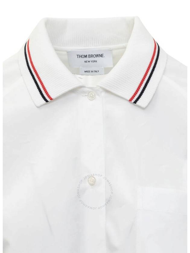 Poplin Box Pleat Long Sleeve Shirt White - THOM BROWNE - BALAAN 4