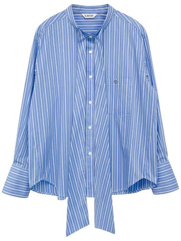 STRIPED SCARF SHIRT BLUE - ILROZE - BALAAN 1