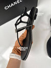 CC logo crystal strap sandals black - CHANEL - BALAAN 9