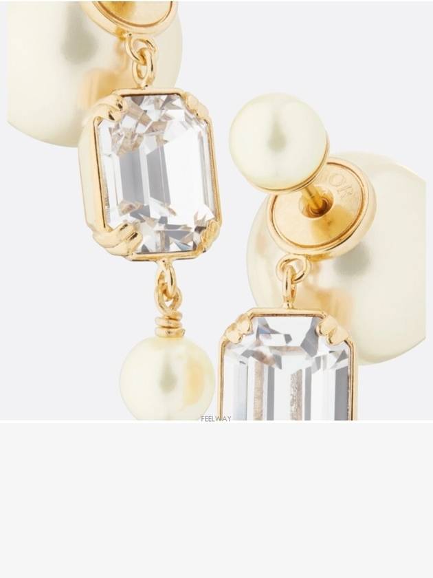 Dior Tribales Earrings Gold Finish Metal White Le - DIOR - BALAAN 3