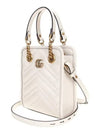 GG Marmont Gold Matelasse Leather Cross Mini Bag White - GUCCI - BALAAN 3