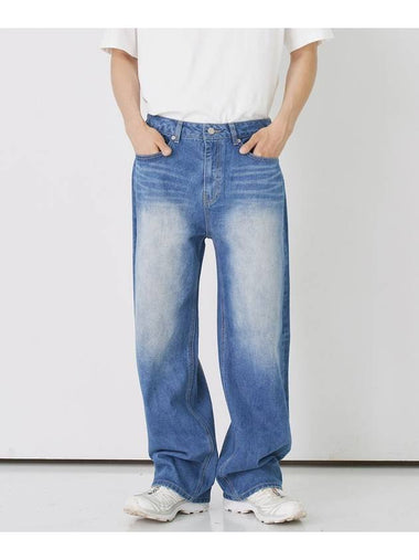 Wide brush washed denim pants_wide fit - BLONDNINE - BALAAN 1