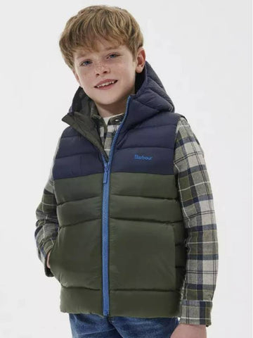 Kids Padded Vest CGI0017 Khaki Navy Boys XL 12 13Y - BARBOUR - BALAAN 1