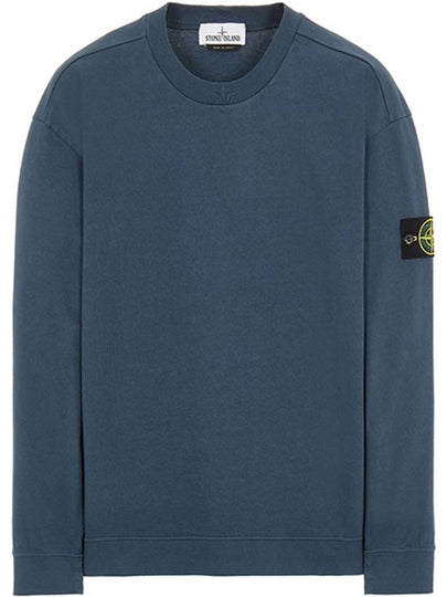 Waffen Patch Garment Dyed Heavy Cotton Sweatshirt Avio Blue - STONE ISLAND - BALAAN 2