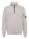 Light Fleece Half Zip-Up Sweatshirt Grey - CP COMPANY - BALAAN 3