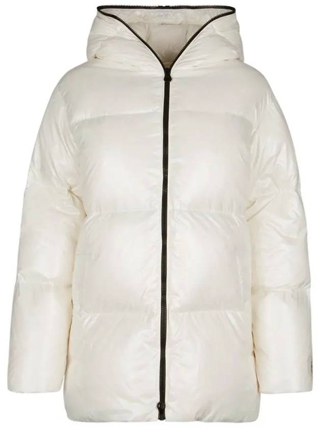 CALLIA Logo Patch Hooded Padded Jacket White VDDJ95936K0001 WHS - DUVETICA - BALAAN 2