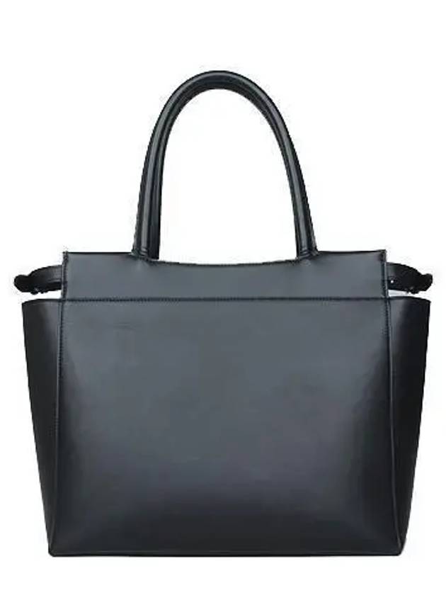 Side belt black leather tote bag - CELINE - BALAAN 3