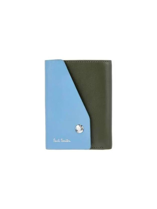 30 9 29 Color Block Diagonal Flap Wallet Green 271085 - PAUL SMITH - BALAAN 1