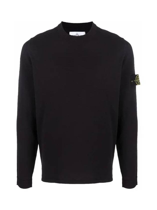 Wappen Patch Crew Neck Knit Top Navy - STONE ISLAND - BALAAN 3