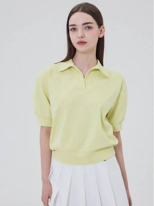 Rookie open collar neck quick dry t shirt YELLOW - MONBIRDIE GOLF - BALAAN 1