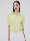 Rookie open collar neck quick dry t shirt YELLOW - MONBIRDIE GOLF - BALAAN 5