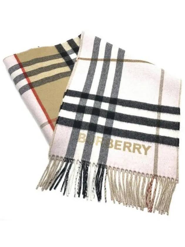 Contrast Check Cashmere Muffler - BURBERRY - BALAAN 5