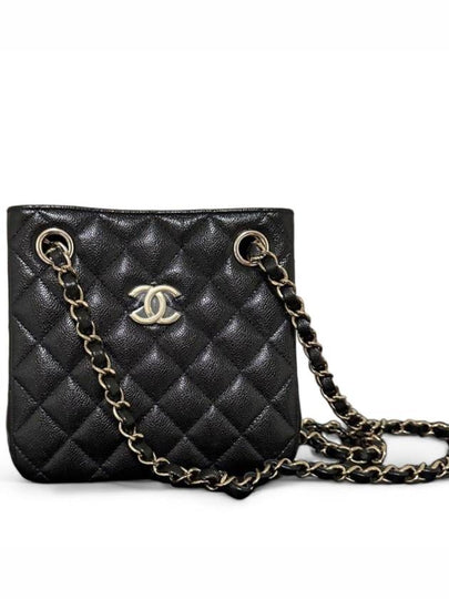 Gold Hardware CC Logo Mini Bucket Bag Black - CHANEL - BALAAN 2