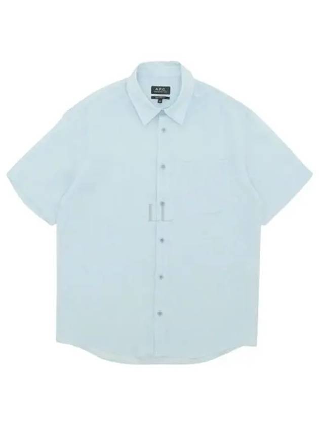 Bellini Linen Short Sleeve Shirt Blue - A.P.C. - BALAAN 2