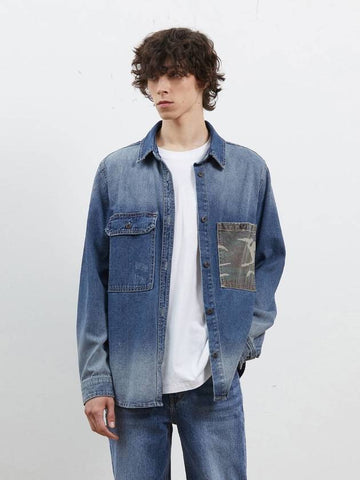 Denim Gradient Camouflage Shirt Indigo - CORK - BALAAN 1