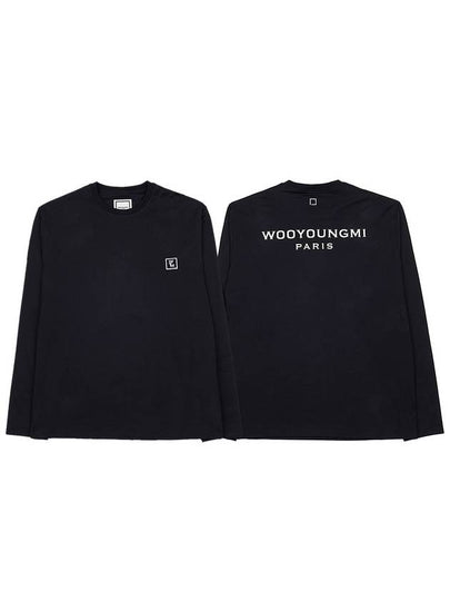 Cotton Back Logo Long Sleeve T-Shirt Black - WOOYOUNGMI - BALAAN 2