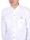 ORB Logo Cotton Long Sleeve Shirt White - VIVIENNE WESTWOOD - BALAAN 4