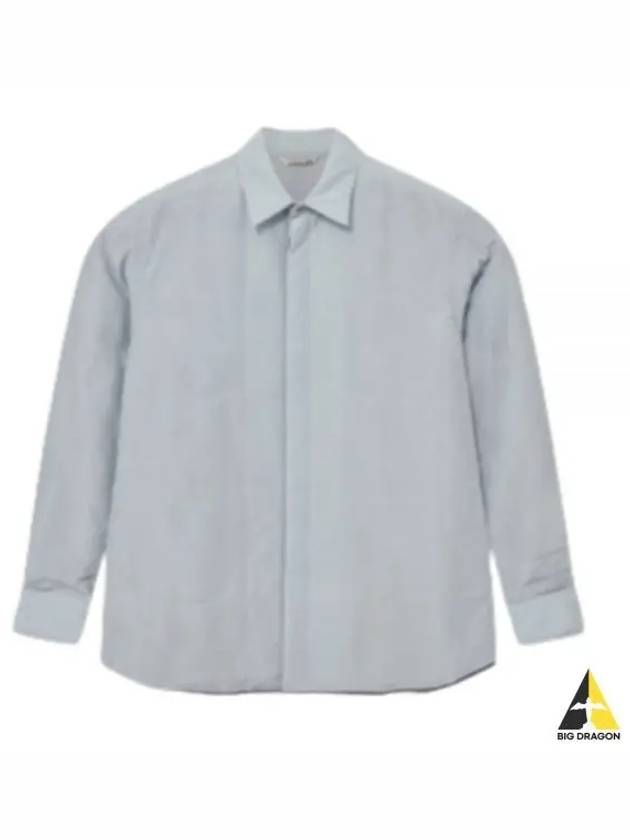 QUILTED LIGHT SILK COTTON SHIRT A23AS01SP LIGHTBLUE - AURALEE - BALAAN 1