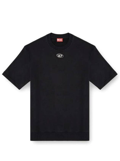 Logo Crew Neck Short Sleeve T-Shirt Black - DIESEL - BALAAN 2