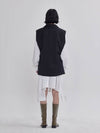 Lapel Collar Develop Design Wool Vest Black - LIE - BALAAN 4