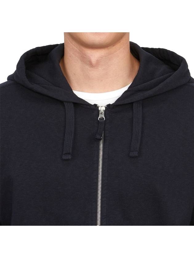 Men's Garment Dyed Malfile Zip Up Hoodie Navy - STONE ISLAND - BALAAN 7