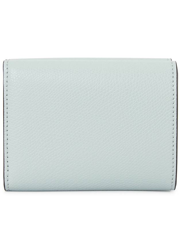 FF Diamond Calf Leather Half Wallet Light Blue - FENDI - BALAAN 3