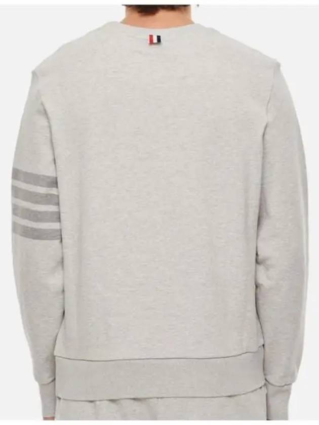 Classic Loopback Terry Tonal 4-Bar Relaxed Fit Crewneck Sweatshirt Pale Grey - THOM BROWNE - BALAAN 3