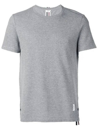 Men's Center Back Striped Short Sleeve T-Shirt Light Grey - THOM BROWNE - BALAAN 2