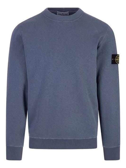 Logo Patch Crew Neck Sweatshirt Navy - STONE ISLAND - BALAAN 2