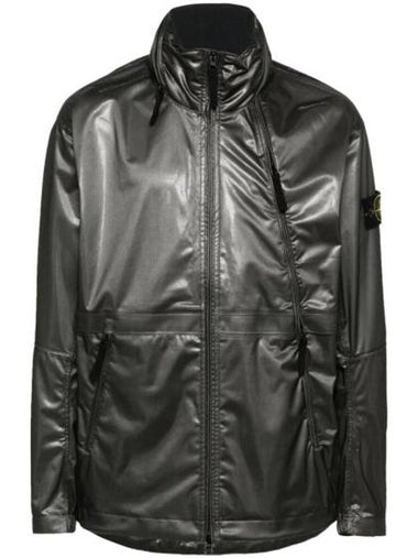 Metallic Nylon Zipper Bomber Jacket Dark Grey - STONE ISLAND - BALAAN 1