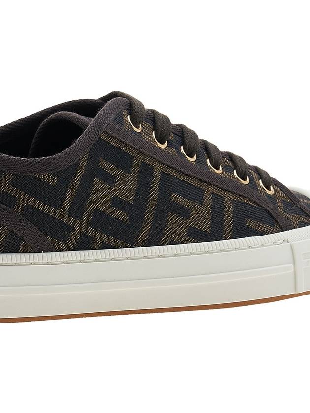 Domino FF Fabric Low Top Sneakers Brown - FENDI - BALAAN 11