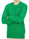 Crew Neck Lambswool Knit Top Green - DRUMOHR - BALAAN 6