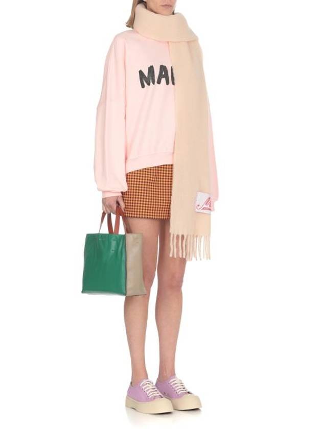 Logo Print Cotton Sweatshirt Pink Gummy - MARNI - BALAAN 3