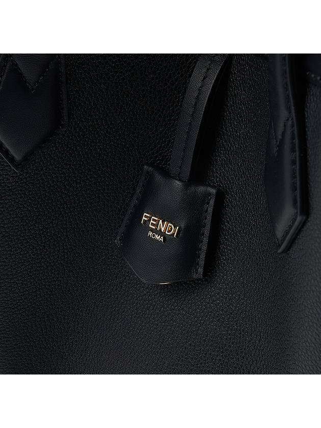 Origami Medium Leather Tote Bag Black - FENDI - BALAAN 7