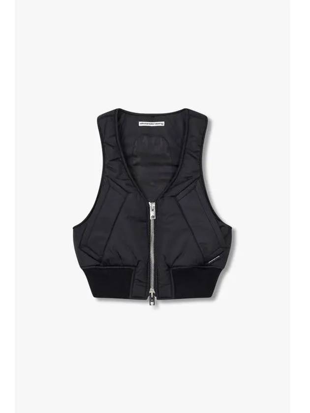 Two Way Zipper Padded Vest Black - ALEXANDER WANG - BALAAN 1