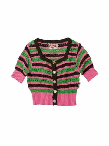 for WOMEN Choi Jewel Button Striped Cardigan atb737w PINKGREEN - ANDERSSON BELL - BALAAN 1