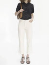 High Waist Cropped Straight Jeans White - A.P.C. - BALAAN 3