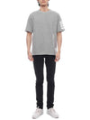 4-Bar Striped Cotton Short Sleeve T-Shirt Light Grey - THOM BROWNE - BALAAN 4